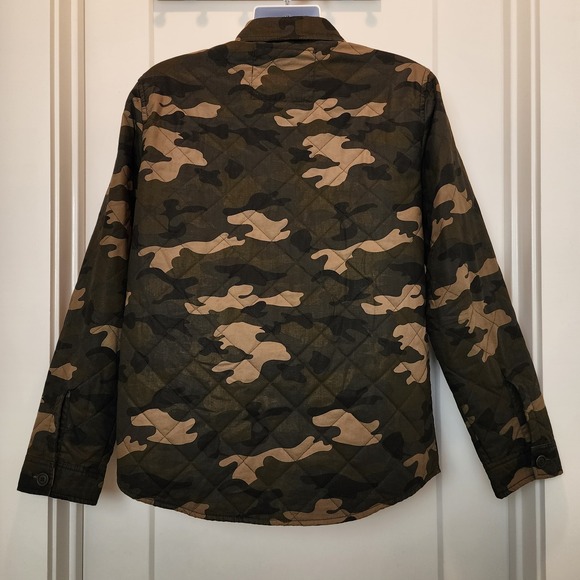 Levi's Men's M Camo Quilted Shirt Jacket Trucker Diamond Stitch‎ Zip Shacket - Picture 4 of 16
